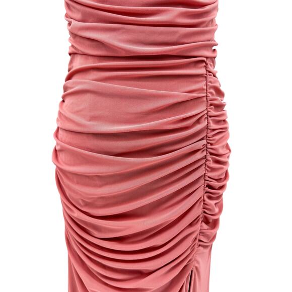 Lulus Revel in the Romance Dusty Rose Pink Mesh Off The Shoulder Maxi Dress - Picture 11 of 16